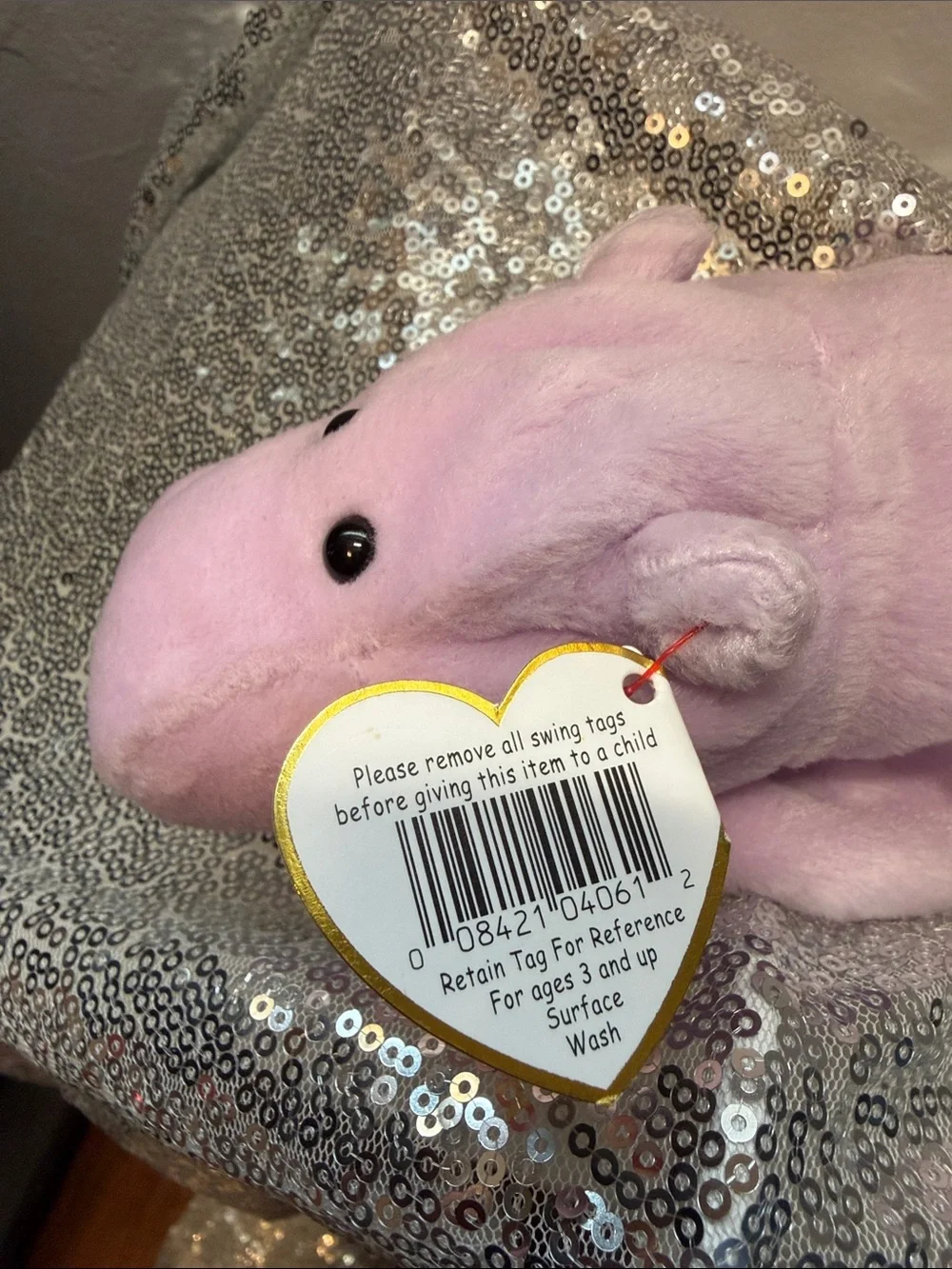 NWT Happy the Hippo Plush Lavender Beanie Baby 💜
